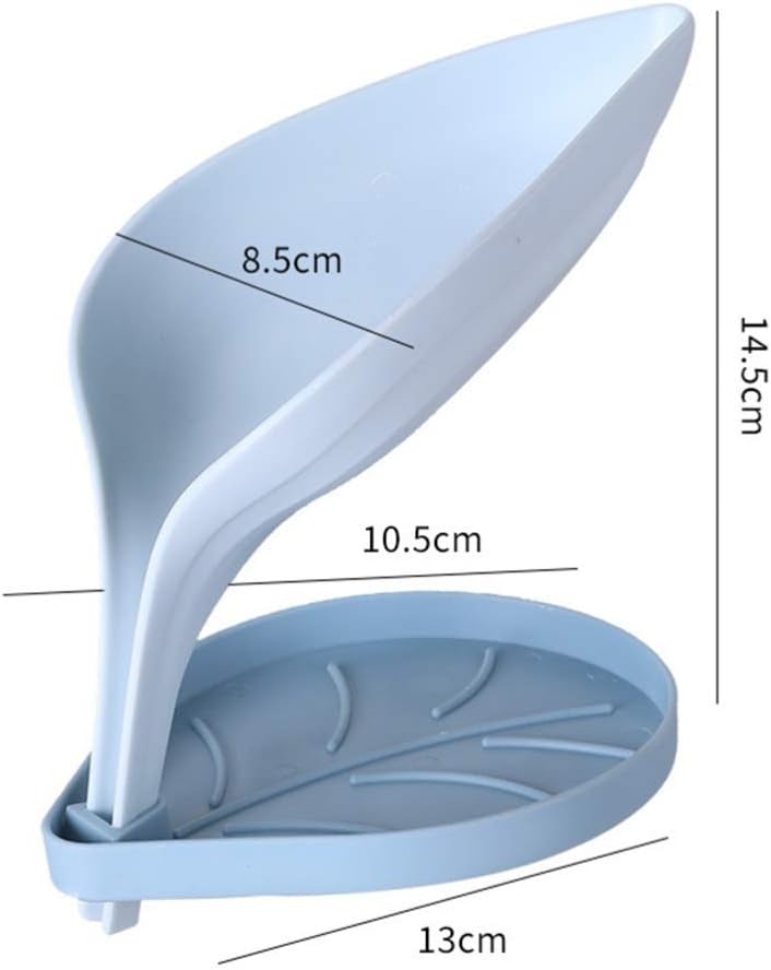 Green Leaf Shaped Soap Dish Double Layer Draining Case for Kitchen Bathroom 3 Pack - Image 2